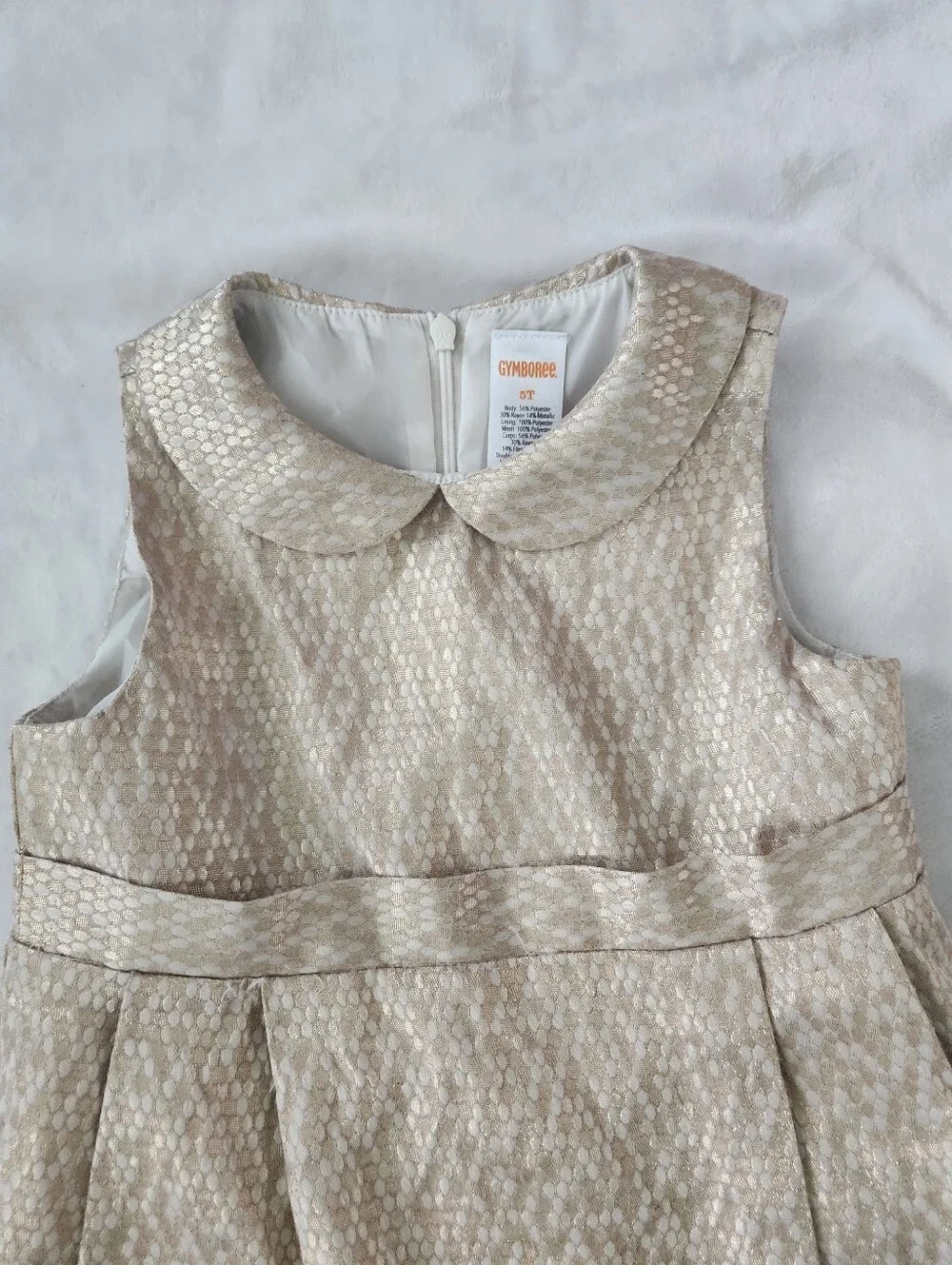 Gymboree Metallic Gold Brocade Party Dress